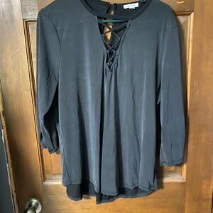 Maurices Black Blouse with Crisscross Front